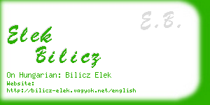 elek bilicz business card